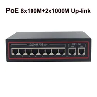 8 Poe de fibra óptica de porto Poe Switch Power não gerenciado sobre o interruptor Ethernet com 2 gigbits uplink 96w