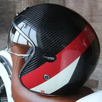 Motorfietshelmen Torc V587 /4 Open gezicht Koolstofvezel Vintage helm anti-vogspiegel Rijbeschermingsuitrusting