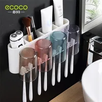 Toothbrush Holders ECOCO Bathroom Organizer Electric Wall Accessories Set Home 220929