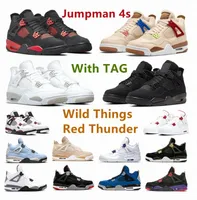 2022 Mens zoom jumpman 4 4s basketball shoes Wild Things Red Thunder University blue lightning white oreo metallic purple black cat women