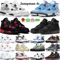 Military Black 4 Basketball Shoes Jumpman 4s Mens Sneaker White Oreo Black Cat University Blue Womens Sport Trainers Big Size 13