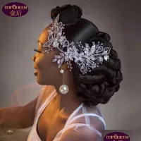 Headpieces Bridal Wedding Diamond Tiara Hollowed Out Leaves Headwear Crown Rhinestone With Jewelry Hair Accessories Crow Bridegroomdh Dhmml