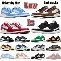 Basketball Shoes Women Sneakers Trainers University Blue Light Smoke Grey Gym Red White Atmosphere Dark Teal Pine Green Gold Toe Low 1 1S