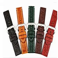 Watch Bands Wholesale 10PCS lot 20mm 22mm 24mm 26mm Genuine Leather Cow Straps Black Brown Green Coffee -200708
