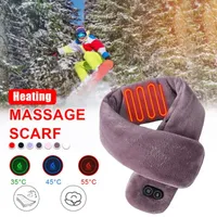 Bandanas USB Heated Winter Scarf Men And Women Shawl Foreign Trade Smart Heating Solid Color Vibration Massage Waterproof