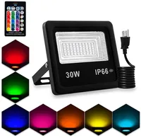 RGB LED Floodlight 10W 20W 30W 50W AC220V Flood Light Au￟enpegel mit Plakatplattenbeleuchtung IP66 wasserdichte Gartenbeleuchtung
