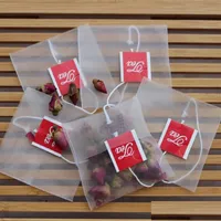 Coffee Tea Tools 100Pcs Lot New Nylon Tea Bags Folded Empty Scented Bag With String Heal Seal Filter Paper For Herb Loose Tea260T Dr Dhkmm
