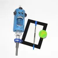 Shisha Cartoon Design Glasnektar -Kit mit Pyrex 14mm m￤nnlicher Shisa -ￖlbrenner -Rohre 5ml Silikonbeh￤lter Reclaimer Wasserbongs