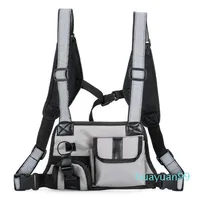New-Chest Harness Holster Walkie Talkie Pouch Bag Sports Outdoor Reflective Strip Adjustable Oxford Cloth Packe267c
