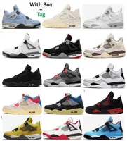 4 Oreo White Cement Bred Sail University Blue Basketball Shoes Men 4s Military Black Cat Midnight Navy Fire Red Infrared AMM Pure Money
