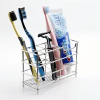 Toothbrush Holders Stainless Steel Punch-free Bathroom Toothpaste Electric Rack Storage 220929