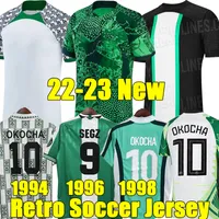 2022 Nigeryjskie koszulki piłkarskie 2023 Okocha Kanu Babayaro Uche West Iheanacho Vintage 22/23 Wersja odtwarzacza fanów Musa Finidi Amokachi 1994 1998 Retro Football Shirt