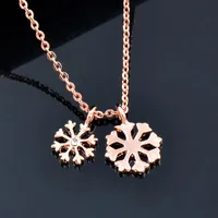 Pendant Necklaces Snowflake Flower Pendants And Rose Gold Silver Color Zirconia Necklace For Women Neck Chains Jewelry XL031 SPPendant