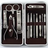 12pcs Manicure Set Pedicure Scissor Tweezer Knife Ear Pick Utility Nail Clipper Kit Stainless Steel Nail Care Tool Set New233T