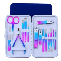 Colorful Nail Care Tools Manicure Sets 7 10 12 15pcs set Nail Clippers Nail Scissors Tweezer Manicure Pedicure Set Travel Grooming245F