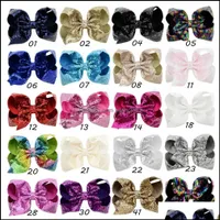 Hair Accessories Baby Kids Maternity Girls Big Bowknot Paillette Hairpins Barrettes Shiny Hairpin Children Bow Acc Dhgyq