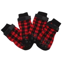 Dog Apparel 4Pcs Pet Anti-Slip Socks Christmas Themed Stockings Warm Footwear AccessoriesDog