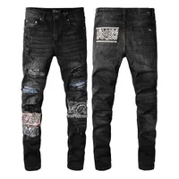 22SS mens Designer Jeans fashion Distressed Ripped Biker Slim Fit Motorcycle Denim For Men s Top Quality Fashion jean Mans Pants pour hommes