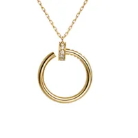 Luxe kettingen ontwerpers sieraden gouden ketting volwassen spijker ketting voor vrouwen wit goud roos volle diamanten roestvrijstalen bruiloft cadeau groothandel b7224513