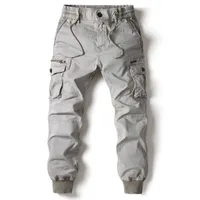 Cargo Men Jogging Pantalon décontracté coton complet Longueur Military Streetwear Mens Travail Tactical Tracksuit Pants plus taille 220811