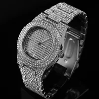 Fashion Bling Watch Women Round Quartz Watch Iced Out Diamond Wrist Watches for Women Gold Sliver Watches for Ladies Gift2955