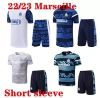 22/23 Marseilles Payet Soccer Tracksuit 2022 2023 Olympique de Marseilles Training Suit Short Sleeved Football Kit Uniform Chandal Adult Survetement