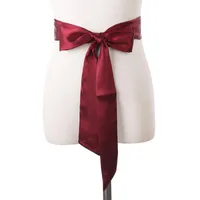 İpek Şerit Saf Renkli Elbise Şifon Süper Eşarp Lady Bow Belt Fajas Reductoras de Barriga Uzun Çok Fonksiyon