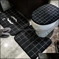 Bath Mats Bathroom Accessories Home Garden Mat 3 Piece Set Pattern Toilet Er Foot Pad Non-Slip Absorbent Door Dh4Rt
