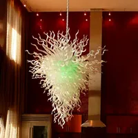 Western Green Colored Murano Style Art Glass Candelier China Facotry-Outlet Modern Blown Glass Pinging Lamps for Home Decoration