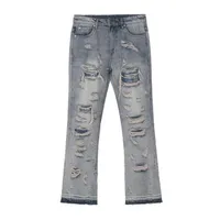 Herren Jeans Männer Vintage Hip Hop Streetwear gerade gerissene Feen -Grunge Weitbein Hosen Jeanshose mittelgroße Oversize -Wäschemänner