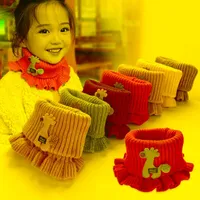 Lenços lenços doces malhas meninas lenço outono de inverno desenho animado o anel colar gola gola garoter