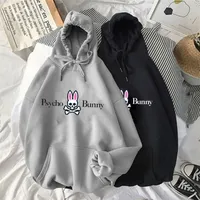 Dames psycho skelet bunny letters print hoodies sport ontwerp truitstring hoodie tops harajuku cooded hoody streetwear 220811