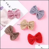 Hair Clips Barrettes Jewelry Winter Wool Knitted School Girls Cute Knot Bows Hairpins Christmas Gifts H Dhygs