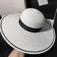 Straw Hat Flat High Sun Hat Summer Spring Women's Travel Caps Bandages Beach Traw Bucket Hats Breathable Fashion Flower225p