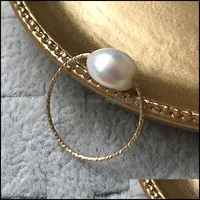 Band Rings Jewelry Natural Baroque Pearl 14K Gold Filled Knuckle Ring Mujer Bague Femme Handmade Minimalism For Women Dr Dhrmd