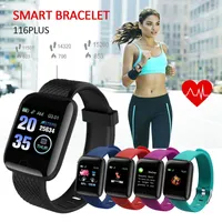 Gadget Health 116Plus Bluetooth Frengia cardiaca Monitoraggio della pressione sanguigna Fitness Tracker braccialetti sportivi dispositivi indossabili Pedometri Bracciale intelligente