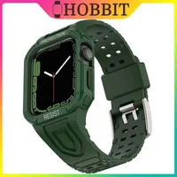 Solid Color Sport Silicone Strap Case For Apple Watch 7 6 5 Scratch Proof Anti-drop 4 3 2 SE Series Watchband