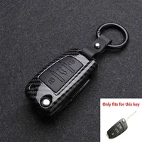 ABS ABS Carbon Carbon Silicone Care Key Cover Cover Case for Audi A3 A4 A5 C5 C6 8L 8P B6 B7 B8 C6 RS3 Q3 TT 8L 8V S3 keychain2891