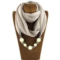 Collares colgantes diseñador de marca bufanda chifón étnico cuello sólido borla de collar con cuentas bufandas de chal