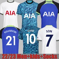 22 23 كين الابن بيرغويجين كرة القدم القميص Hojbjerg Kulusevski Away 2022 2023 Lucas Dele Third 3rd Football Kit Shirt Bryan Tops Men Kids Sets