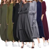 Autumn Plus Size Women's Long T-shirt Dress Sleeve Swing Hem Vest Maternity Casual Loose 5xl Pullover Dresses