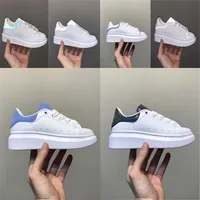 Infants UK Kids Dream Blue Sneakers Patchouli Platform Over White sized Leather Avant Garde Sports shoes Childrens 3M Reflective k246K