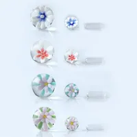 DHL Glass Built-in Flower Marble Terp Slurper Set Smoke Bead for Quartz Banger Nails Dab Rigs249Y
