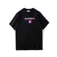 Vetements T Shirt Erkek Kadınlar 11 Yüksek Kaliteli Fransa Bayrak Nakış Tişört Gündelik Yaz Stili Top Tees Vetements T Shirt H0913291P