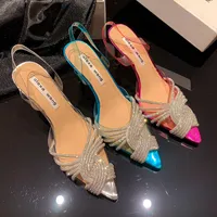 Сандалии китайский нишевый дизайнерский бренд BDC независимо дизайна ботинки с бриллиантовыми рыбами для овчины сандалсы на высоких каблуках