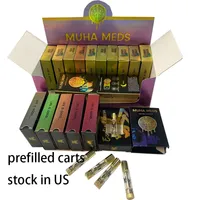 Cigarettes Refilled Muha meds Atomizers with Packaging 1.0ml Full Vape Cartridge Ceramic Coil Carts Thick Oil Vaporizer Starter Kits For E Cigarettes Ship from US