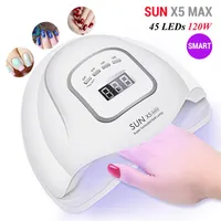 SUN X5 Max 120W UV LED Nail Lamp 45 LEDs Smart Nail Dryer Lamps with Sensor LCD Display for Curing Nail Gel Polish Manicure Tool246D