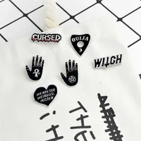 Enamel Pins and Brooches Witch Cursed Ouija We are the Weirdos Mister Black Pin Set Goth pin Goth Punk Backpack Badge Shirt Collar2923