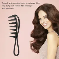 Women Hair Comb Detangling Wide Teeth Hair Brush Hairstyle Wavy Long Curly Hairbrush243A