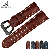 Maikes Banda de relógio de boa qualidade 22mm 24mm 26mm de couro genuíno Band strap Brown Watch Accessories Belt Belt242e